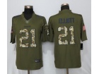 Dallas Cowboys #21 Ezekiel Elliott Green Salute to Service Nike Limited Jerseys