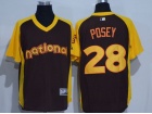 Men's San Francisco Giants #28 Buster Posey Majestic Brown 2016 MLB All-Star Game Cool Base Player Jersey