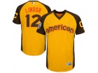 Men's Cleveland Indians #12 Francisco Lindor Yellow 2016 MLB All-Star Game Cool Base Batting Practice Player Jersey