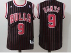 Chicago Bulls #9 Rajon Rondo Black With Red Strips Stitched Basketball Jersey