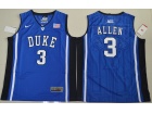 Duke Blue Devils #3 Garyson Allen Blue V Neck College Basketball Elite Jersey