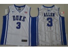 Duke Blue Devils #3 Garyson Allen White V Neck College Basketball Elite Jersey