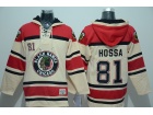 Chicago Blackhawks #81 Marian Hossa Cream Hockey Hoodie