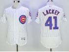 Chicago Cubs #41 John Lackey White Flex Base Jerseys