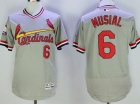 St. Louis Cardinals #6 Stan Musial Grey Pullover Flex Base Jerseys