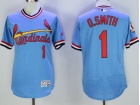 St. Louis Cardinals #1 Ozzie Smith Blue Pullover Flex Base Jerseys