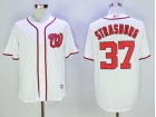 Washington Nationals #37 Stephen Strasburg White Cool Base Soft Material Jersey