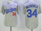 Los Angeles Dodgers #34 Fernando Valenzuela Grey Flexbase Jerseys