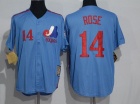 Montreal Expos #14 Pete Rose Blue Throwback Jersey