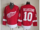 Detroit Red Wings #10 Alex Delvecchid Red CCM Throwback Jerseys