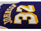 Los Angeles Lakers #32 Magic Johnson Purple Hardwood Classic Throwback Jerseys