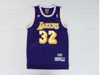 Los Angeles Lakers #32 Magic Johnson Purple Hardwood Classic Throwback Jerseys