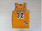 Los Angeles Lakers #32 Magic Johnson Yellow Hardwood Classic Throwback Jerseys