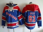 New York Rangers #61 Rick Nash Light Blue Old Time Hockey Hoodie