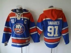 New York Islanders #91 John Tavares Blue Old Time NHL Hockey Hoodie