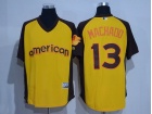 Men's Baltimore Orioles #13 Manny Machado Majestic Yellow 2016 MLB All-Star Game Cool Base Player Je...