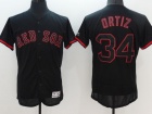 Boston Red Sox #34 David Ortiz Black Lights Out Baseball Jersey