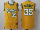 Seattle SuperSonics #35 Kevin Duran Yellow Nike Throwback Jerseys