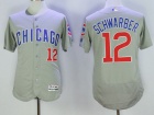 Chicago Cubs #12 Kyle Schwarber Gray Chicago Flexbase Jerseys