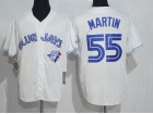 Toronto Blue Jays #55 Russell Martin White Throwback Jersey