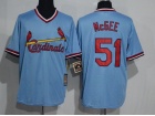 St. Louis Cardinals #51 Willie McGee Blue Pullover Throwback Jerseys