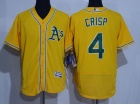 Oakland Athletics #4 Coco Crisp Yellow Flexbase Jerseys