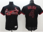 St. Louis Cardinals #4 Yadier Molina Black Lights Out Flexbase Jersey