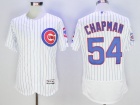 Chicago Cubs #54 Aroldis Chapman White Strips 2016 Flexbase Jerseys