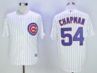 Chicago Cubs #54 Aroldis Chapman White Strips Cool Base Jerseys