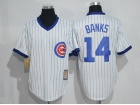 Chicago Cubs #14 Ernie Banks White Pullover Throwback Jersey