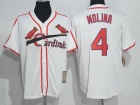 St. Louis Cardinals #4 Yadier Molina White Throbwack Jersey