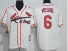 St. Louis Cardinals #6 Stan Musial White Throbwack Jersey