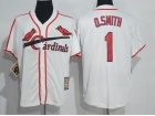 St. Louis Cardinals #1 Ozzie Smith White Throbwack Jersey