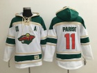 Minnesota Wild #11 Zach Parise White Hockey Hoodie