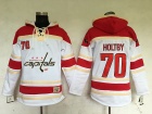 Washington Capitals #70 Braden Holtby White Hockey Hoodie