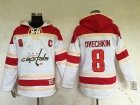 Washington Capitals #8 Alex Ovechkin White Hockey Hoodie