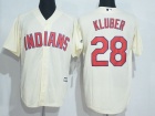 Cleveland Indians #28 Corey Kluber Cream New Cool Base Jerseys