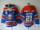 New York Islanders #21 Kyle Okposo Blue Old Time NHL Hockey Hoodie