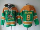 Anaheim Ducks #8 Teemu Selanne Green Mighty Ducks Old Time Hockey Hoodie