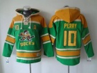 Anaheim Ducks #10 Corey Perry Green Mighty Ducks Old Time Hockey Hoodie