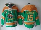 Anaheim Ducks #15 Ryan Getzlaf Green Mighty Ducks Old Time Hockey Hoodie