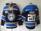 Columbus Blue Jackets #20 Brandon Saad Navy Blue Old Time Hockey Hoodie