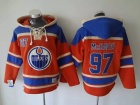 Edmonton Oilers #97 Connor McDavid Orange Old Time NHL Hockey Hoodie