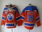 Edmonton Oilers #99 Wayne Gretzky Orange Old Time NHL Hockey Hoodie