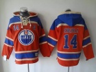 Edmonton Oilers #14 Jordan Eberle Orange Old Time NHL Hockey Hoodie