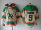 Dallas Stars #9 Mike Modano Cream Old Time NHL Hockey Hoodie