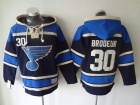 St. Louis Blues #30 Martin Brodeur Black Old Time NHL Hockey Hoodie