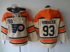 Philadelphia Flyers #93 Jakub Voracek Cream Old Time Hockey Hoodie