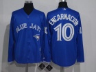 Toronto Blue Jays #10 Edwin Encarnacion Blue Long Sleeves Baseball Jersey