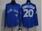 Toronto Blue Jays #20 Josh Donaldson Blue Long Sleeves Baseball Jersey